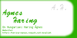 agnes haring business card